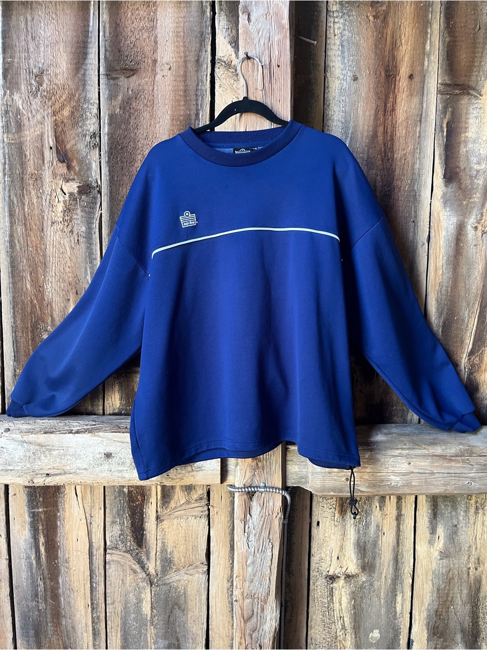 Admiral Deep Blue Crewneck Sweater with Contrast Piping